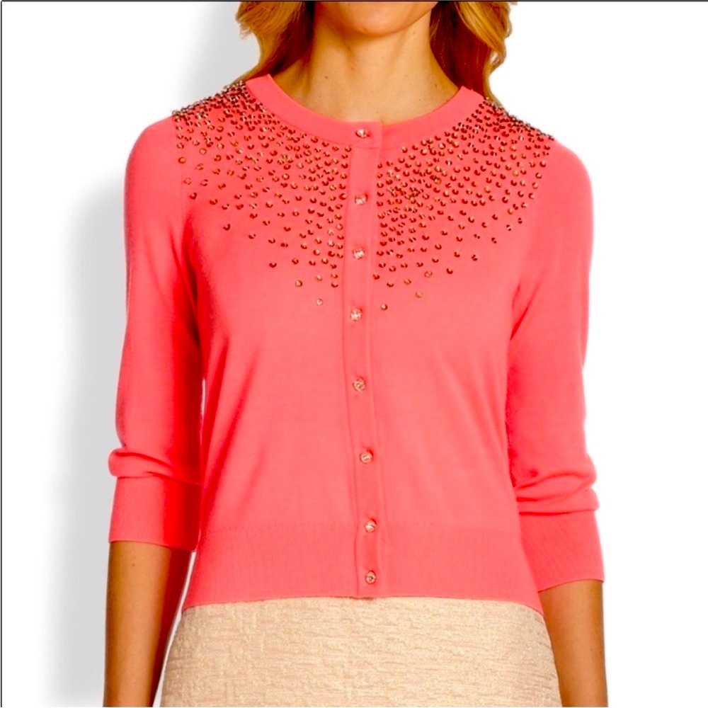Kate Spade Benson Beaded Button Down Cardigan sm
